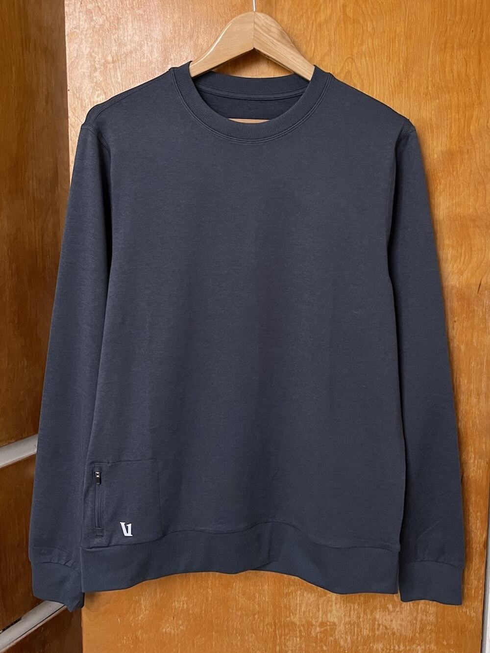 Vuori Ponto Performance Crew Azure Heather Pullover Crew Sweatshirt V224 Sz M